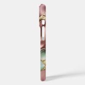 Sage Roze Marmeren Hoestelcase Goud Luxe Case-Mate iPhone Case (Achterkant / Links)
