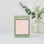 Sage Roze Oorbellen Hanger Logo Website QR Code Visitekaartje (Staand voorkant)