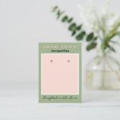 Sage Roze Sieraden Oorbellen Website QR Code Visitekaartje (Staand voorkant)