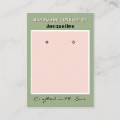 Sage Roze Sieraden Oorbellen Website QR Code Visitekaartje (Voorkant)