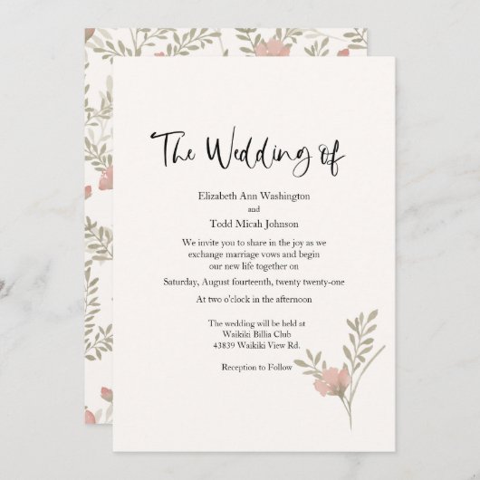 Sage & Rust Waterverf Foto Weddenschap Kaart (Voorkant / Achterkant)