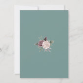 Sage Rustic Dusty Roos Waterverf Boho Flowers Kaart (Achterkant)