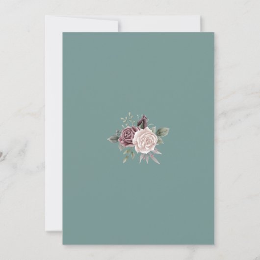 Sage Rustic Dusty Roos Waterverf Boho Flowers Kaart (Achterkant)
