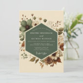 Sage Rustic Meadow Wedding Kaart (Staand voorkant)