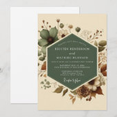 Sage Rustic Meadow Wedding Kaart (Voorkant / Achterkant)