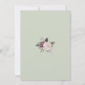 Sage Rustic Stof Roze Waterverf Boho Bloemen Uitno Kaart (Achterkant)