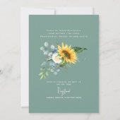 Sage Rustic Sunflower Foto Vrijgezellenfeest Kaart (Achterkant)