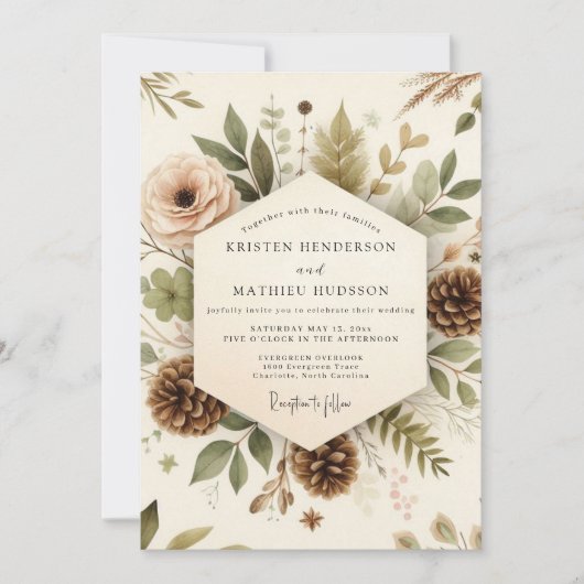 Sage Rustic Woodland Wedding Kaart (Voorkant)