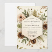 Sage Rustic Woodland Wedding Kaart (Voorkant / Achterkant)