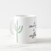 Sage Saguaro Cactus Plus Koffie Waterverf Mok (Voorkant links)