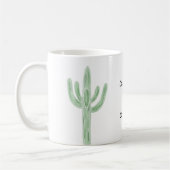 Sage Saguaro Cactus Plus Koffie Waterverf Mok (Links)