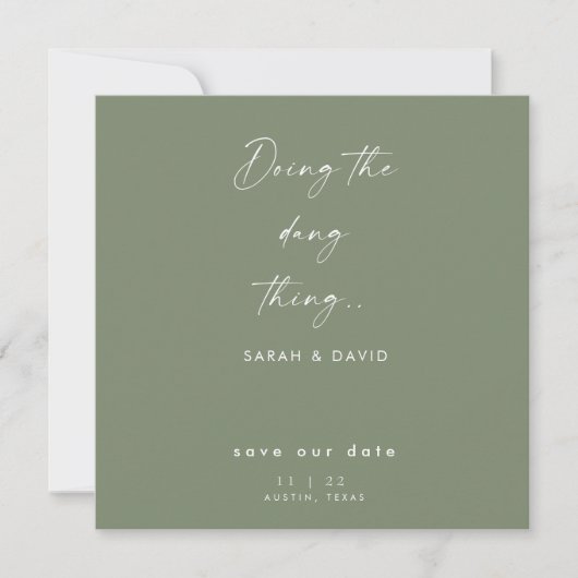 Sage Save the Date: Doe Maar Ding Date (Voorkant)
