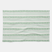Sage Scallop Floral Stripe Coquette Theedoek (Horizontaal)