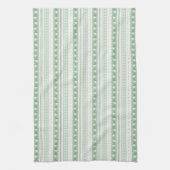 Sage Scallop Floral Stripe Coquette Theedoek (Verticaal)