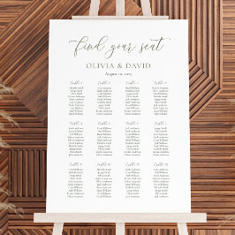 Sage Script Kleur 12 tafel Trouwstoelkaart Poster