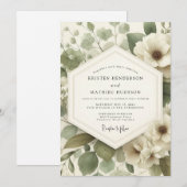 Sage Serene Anemone Wedding Kaart (Voorkant / Achterkant)