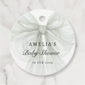 Sage Sheer Boog Minimal Geschenklabel Bedankjes Labels (Voorkant)