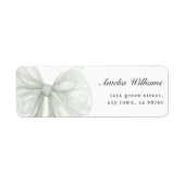 Sage Sheer Bow Minimaal Retourlabel Etiket (Voorkant)
