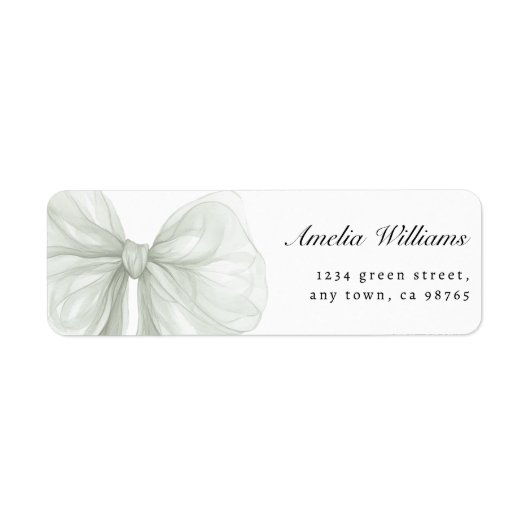 Sage Sheer Bow Minimal Return Label (Voorkant)