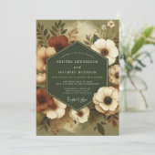 Sage Sienna Herfstbruiloft Kaart (Staand voorkant)