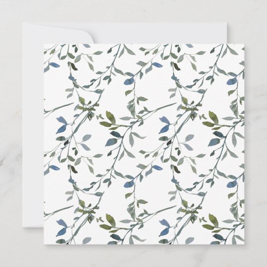 Sage Silver Green Elegant Floral Save the Date (Achterkant)