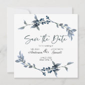 Sage Silver Green Elegant Floral Save the Date (Voorkant)