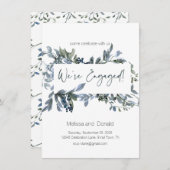 Sage Silver Green Elegant Floral Verloving (Voorkant / Achterkant)