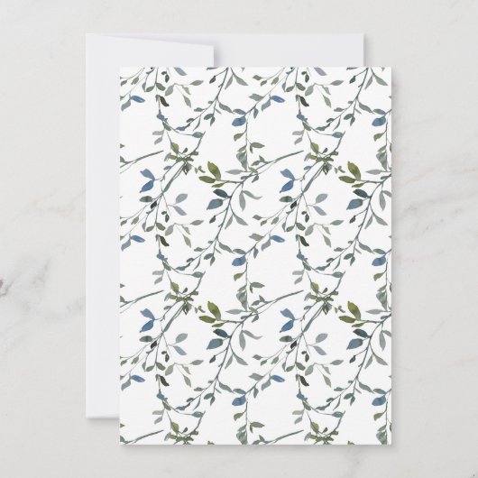 Sage Silver Green Elegant Floral Verloving (Achterkant)