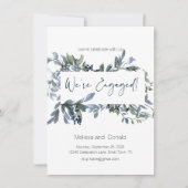 Sage Silver Green Elegant Floral Verloving (Voorkant)