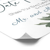 Sage Silver Green Floral Date Night Sign Poster (Hoek)