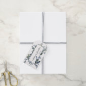 Sage Silver Green Floral Wedding Gift Labels Cadeaulabel (Met Touw)