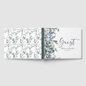 Sage Silver Green Floral Wedding Guest Book Gastenboek (Volledig)