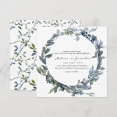 Sage Silver Green Floral Wedding Invitation (Voorkant / Achterkant)