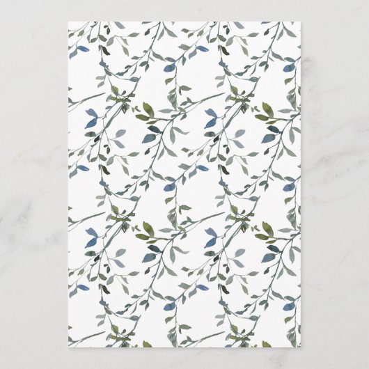 Sage Silver Green Floral Wedding Menu (Achterkant)