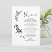 Sage Silver Green Floral Wedding Menu (Staand voorkant)
