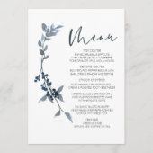 Sage Silver Green Floral Wedding Menu (Voorkant)