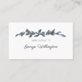 Sage Silver Green Floral Wedding Place Card Plaatskaartje (Voorkant)