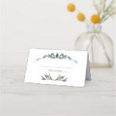 Sage Silver Green Floral Wedding Place Card Plaatskaartje (Voorkant)