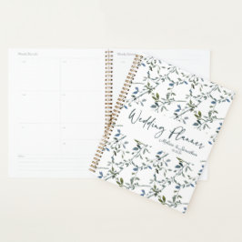 Sage Silver Green Floral Wedding Planner