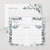 Sage Silver Green Floral Wedding Recipcard Notitiekaartje (Voorkant / Achterkant)