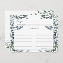 Sage Silver Green Floral Wedding Recipcard