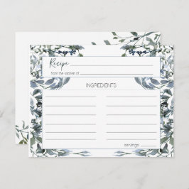 Sage Silver Green Floral Wedding Recipcard Notitiekaartje