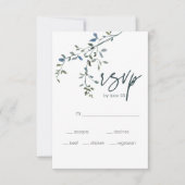 Sage Silver Green Floral Wedding RSVP Kaart (Voorkant)