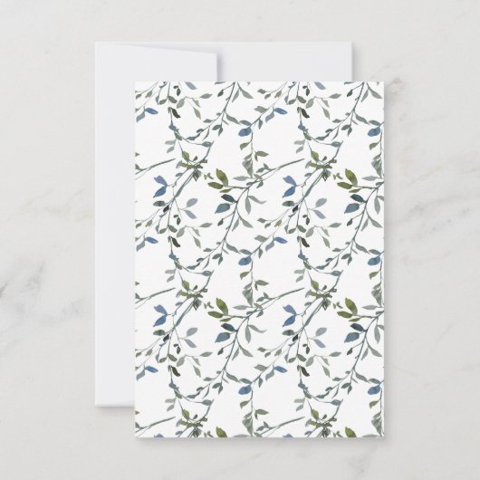 Sage Silver Green Floral Wedding RSVP Kaart (Achterkant)