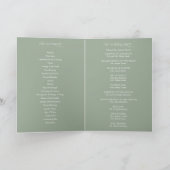 Sage Simple Calligraphy Huwelijksprogramma met Vou Programma (Binnen)