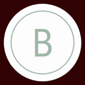 Sage Simple Elegant Monogram Christmas Envelope Ronde Sticker