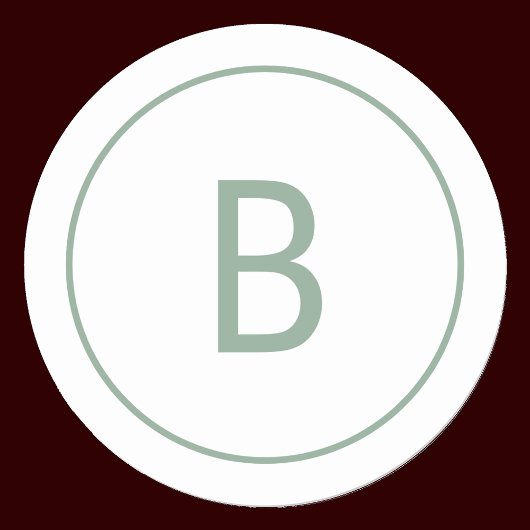 Sage Simple Elegant Monogram Christmas Envelope Ronde Sticker