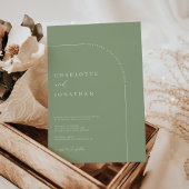 Sage Simple Modern Arch Wedding Kaart