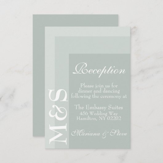 Sage Simple Modern Chic Script Weddencard Bedankkaart (Voorkant / Achterkant)