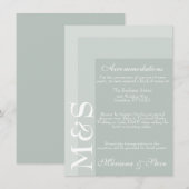 Sage Simple Modern Chic Script Weddencard Bedankkaart (Voorkant / Achterkant)